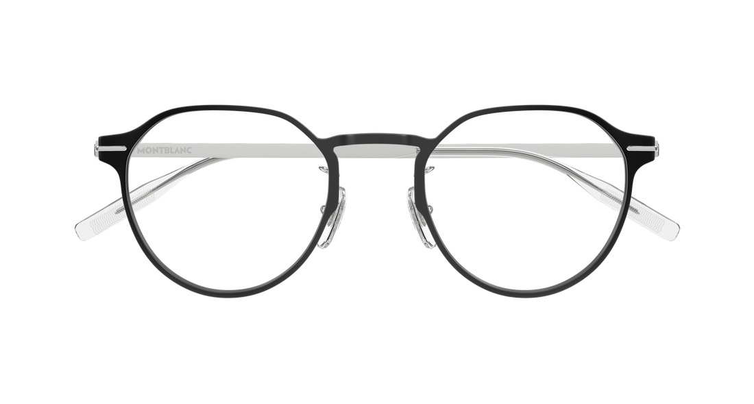 Occhiali da vista montblanc mb0469ol 001 negro round/oval/panthos masculino taglia 50mm - Vista dettagliata