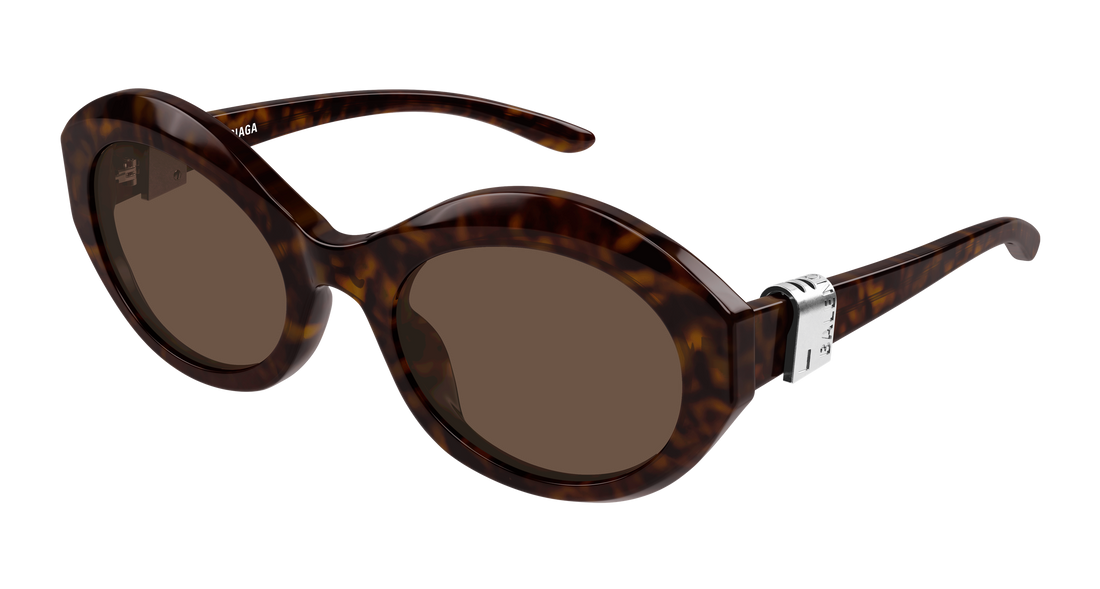 Óculos de sol balenciaga bb0460s 002 havana round/oval/panthos femenino tamanho 57mm - Vista principal