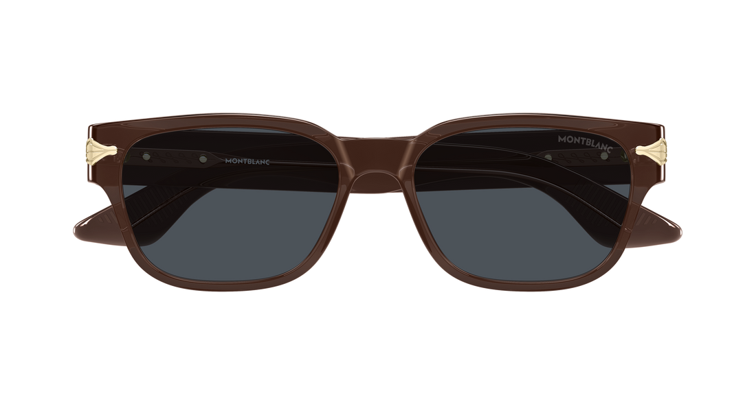 Gafas de sol montblanc mb0479s 003 marron rectangular / squared masculino talla 55mm - Vista de detalle