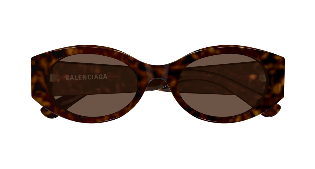 Occhiali da sole balenciaga bb0477sa 002 havana round/oval/panthos femenino taglia 53mm - Vista dettagliata