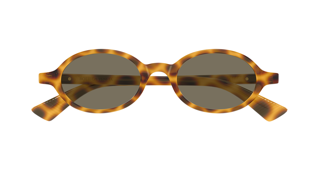 Óculos de sol bottega veneta bv1388s 006 havana round/oval/panthos unisex tamanho 47mm - Vista de detalhe