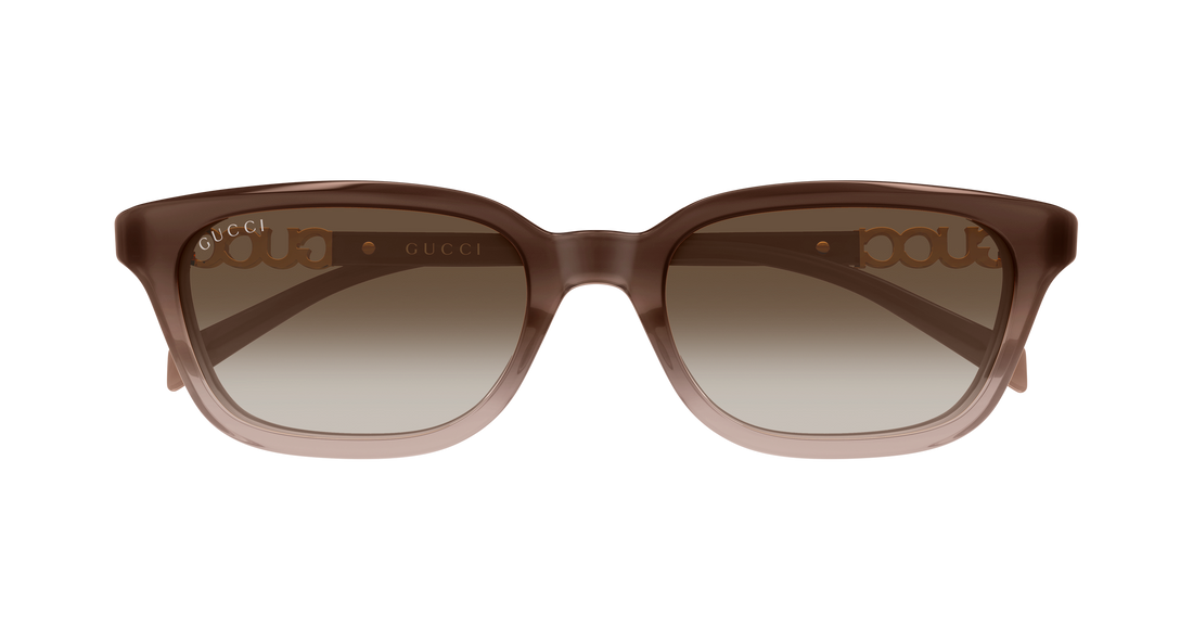 Lunettes de soleil gucci gg2208s 004 marron rectangular / squared femenino taille 53mm - Vue détaillée