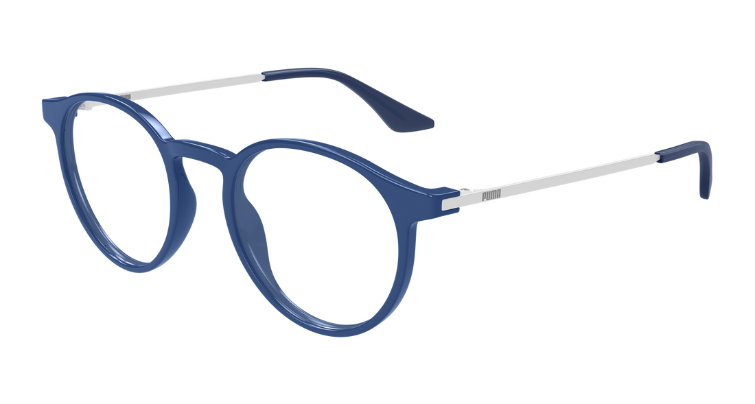 Óculos graduados puma pu0524o 004 azul round/oval/panthos masculino tamanho 48mm - Vista principal