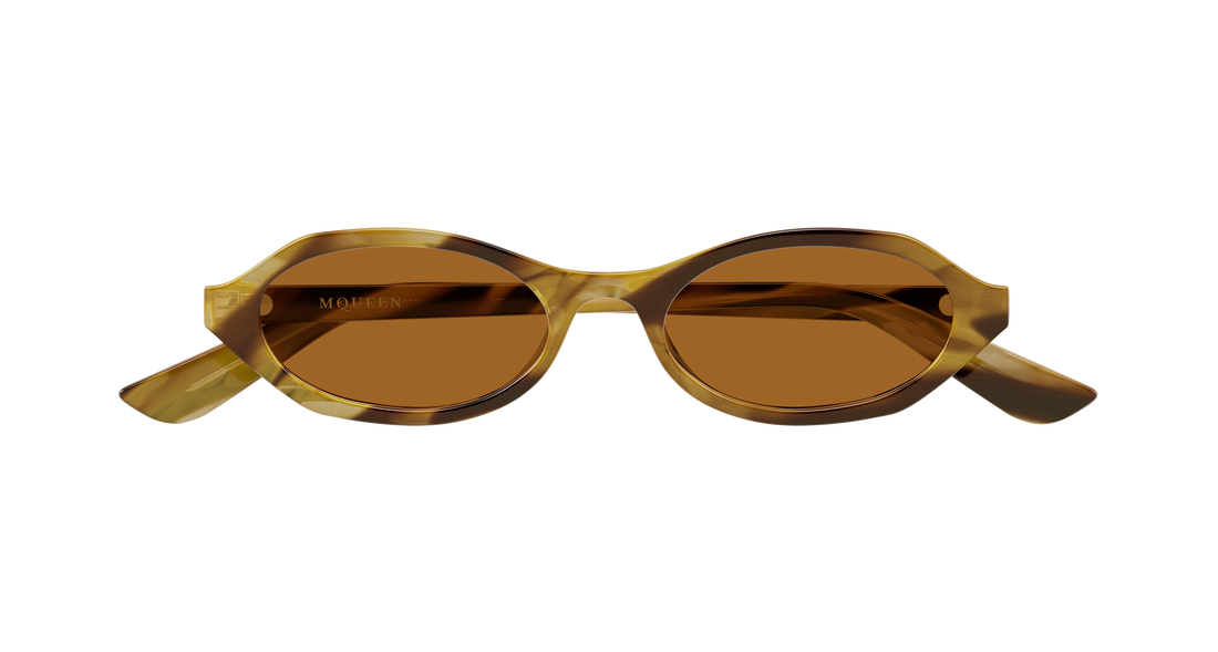 Lunettes de soleil alexander mcqueen am0559s 003 havana round/oval/panthos femenino taille 51mm - Vue détaillée