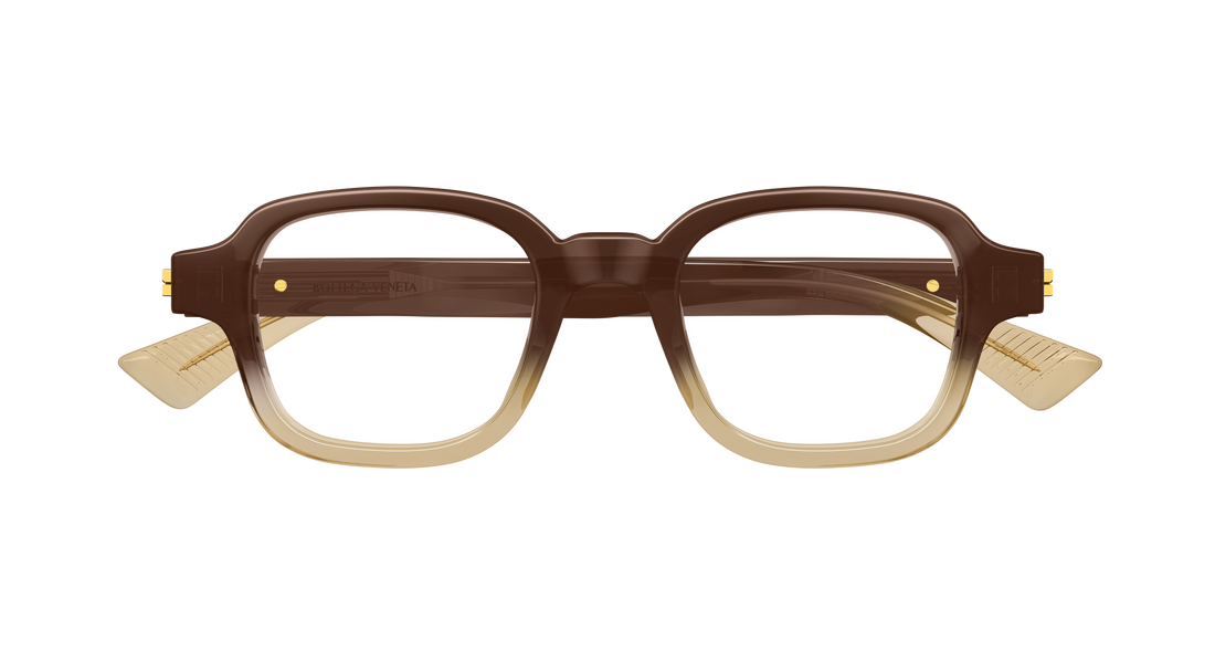 Occhiali da vista bottega veneta bv1462o 008 marron rectangular / squared masculino taglia 48mm - Vista dettagliata