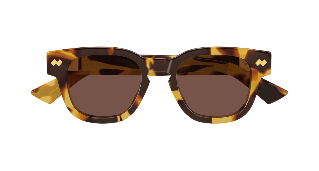 Óculos de sol bottega veneta bv1441s 002 havana round/oval/panthos unisex tamanho 48mm - Vista de detalhe