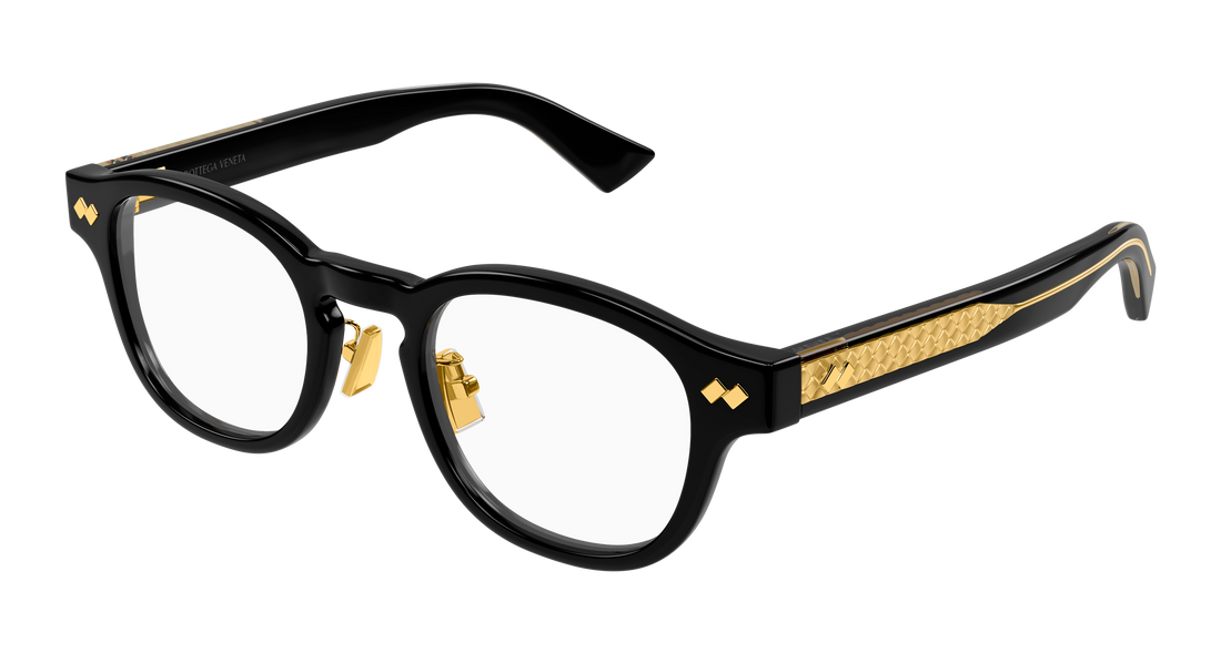 Brillen bottega veneta bv1518oa 001 negro round/oval/panthos unisex größe 49mm - Hauptansicht