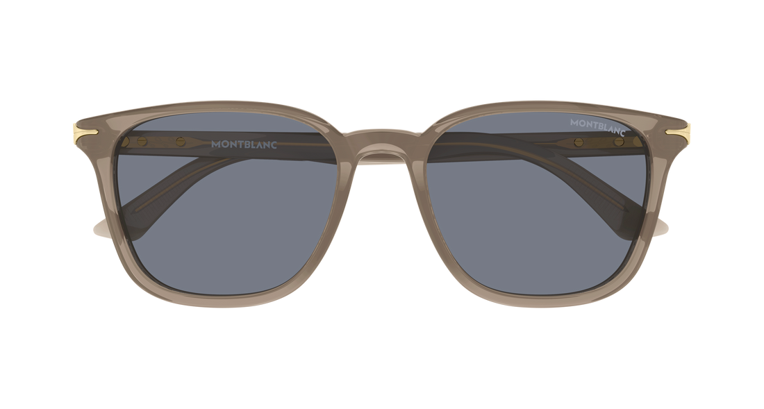 Lunettes de soleil montblanc mb0518sa 005 marron rectangular / squared masculino taille 55mm - Vue détaillée