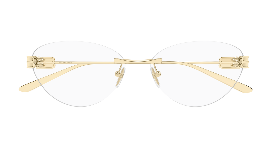 Óculos graduados balenciaga bb0489o 004 dorado cat eye femenino tamanho 61mm - Vista de detalhe