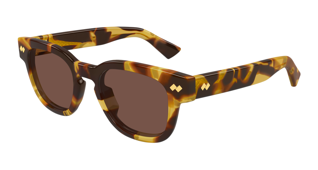 Óculos de sol bottega veneta bv1441s 002 havana round/oval/panthos unisex tamanho 48mm - Vista principal