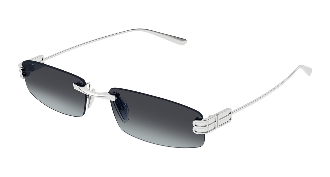 Occhiali da sole balenciaga bb0488s 002 plateado rectangular / squared masculino taglia 57mm - Vista principale