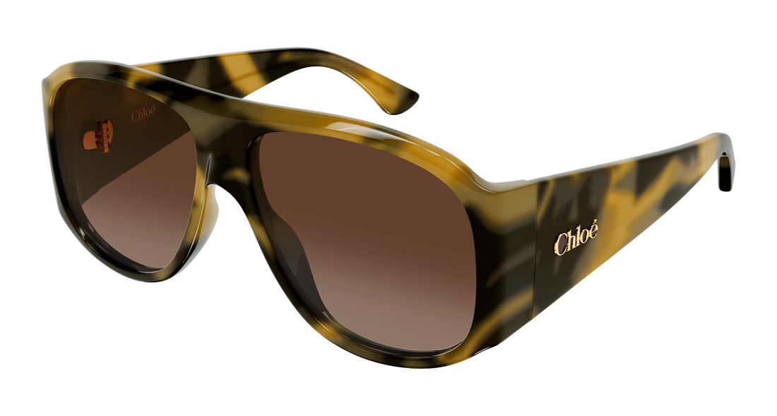 Lunettes de soleil chloé ch0347s 008 havana pilot/navigator femenino taille 60mm - Vue principale