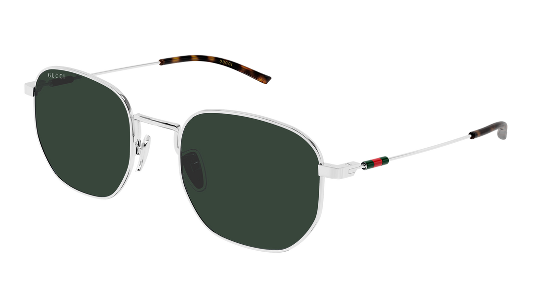 Óculos de sol gucci gg2095s 002 plateado round/oval/panthos masculino tamanho 52mm - Vista principal