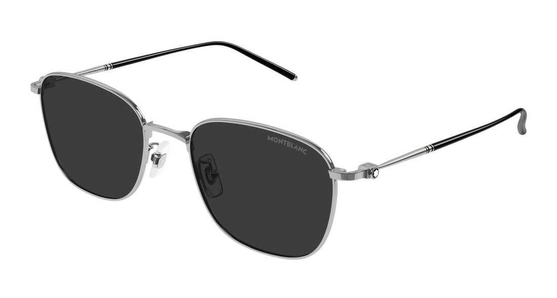 Lunettes de soleil montblanc mb0527sa 002 plateado rectangular / squared masculino taille 55mm - Vue principale