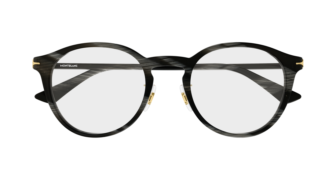 Lunettes de vue montblanc mb0530oa 003 gris round/oval/panthos masculino taille 50mm - Vue détaillée