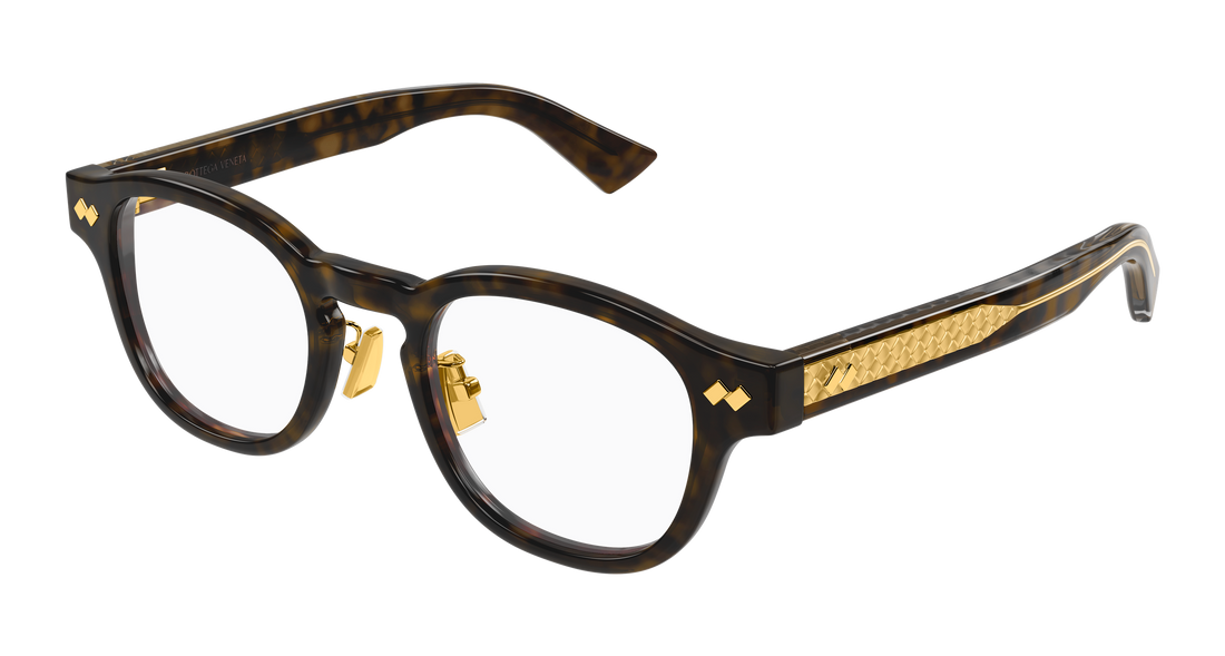 Brillen bottega veneta bv1518oa 002 havana round/oval/panthos unisex größe 49mm - Hauptansicht
