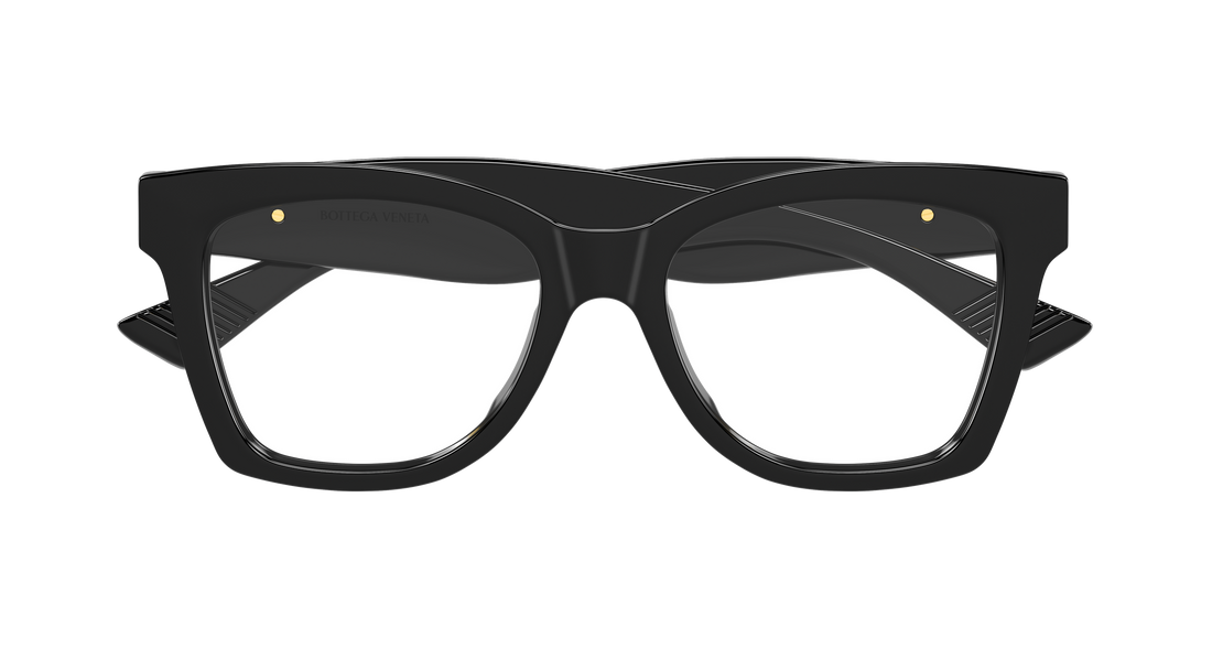 Óculos graduados bottega veneta bv1459o 001 negro butterfly femenino tamanho 52mm - Vista de detalhe