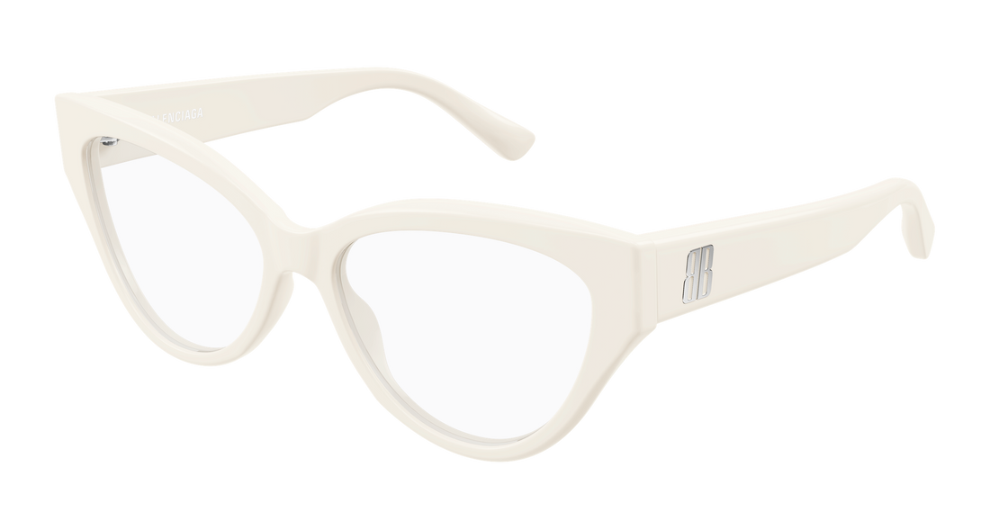 Óculos graduados balenciaga bb0482o 004 blanco cat eye femenino tamanho 56mm - Vista principal