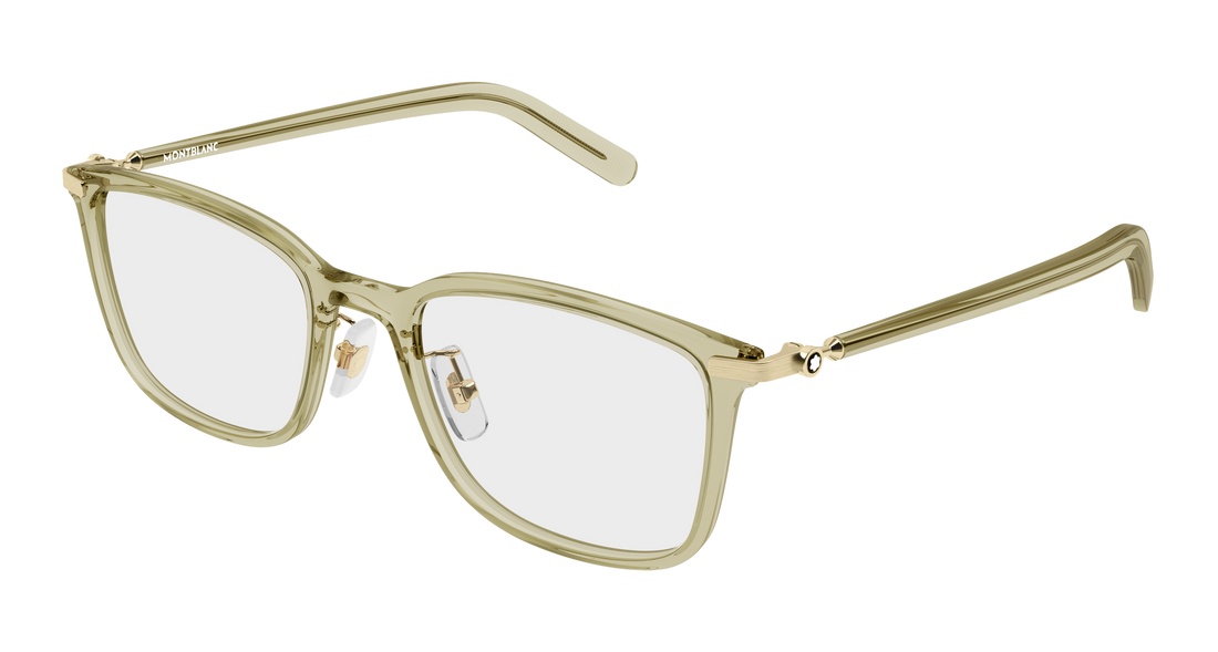 Brillen montblanc mb0500oa 004 verde rectangular / squared masculino größe 53mm - Hauptansicht