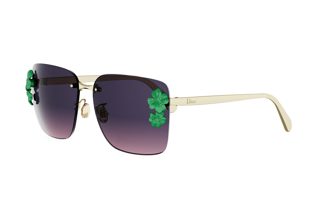 Sunglasses dior clover s2u b0g2 gold square femenino size 62mm - Main view