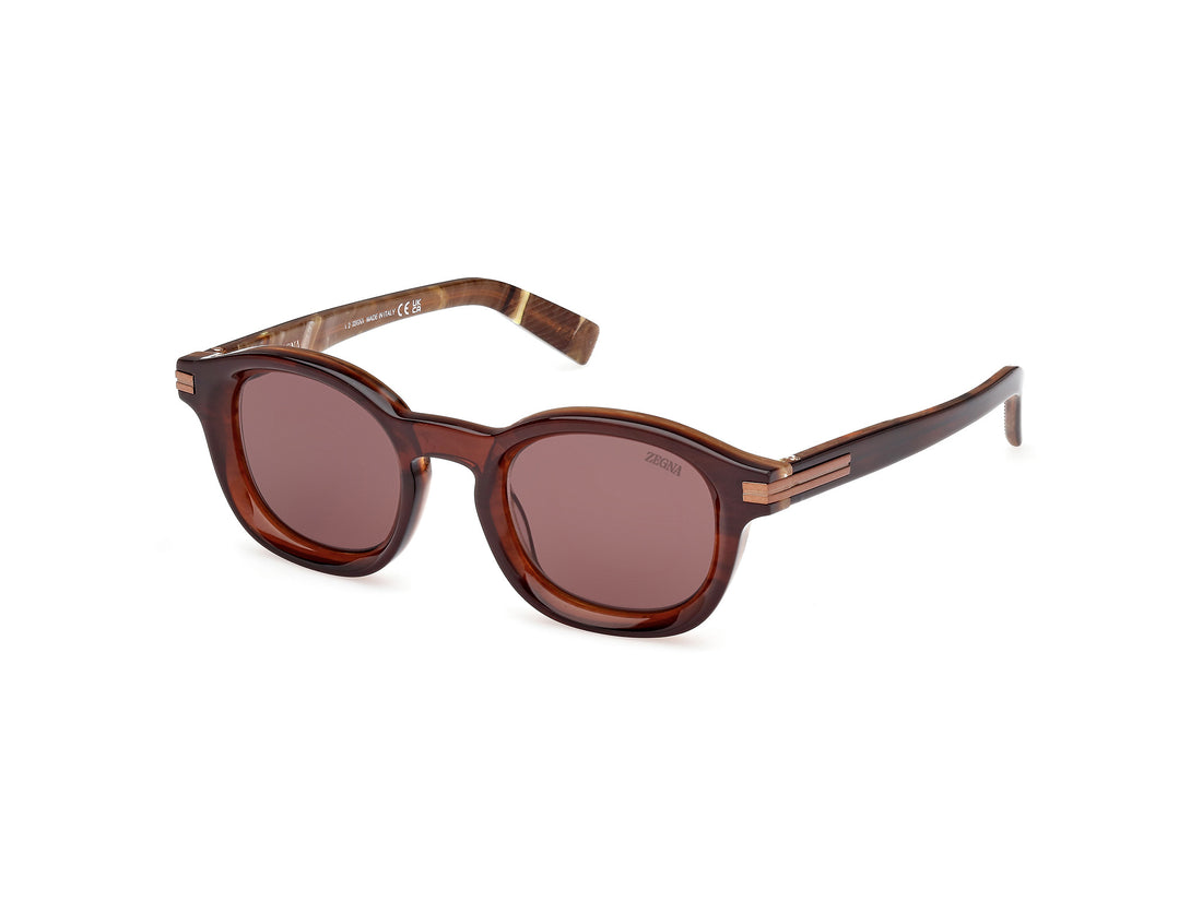 Lunettes de soleil ermenegildo zegna ez0229 50e marron unisex taille 47mm - Vue principale