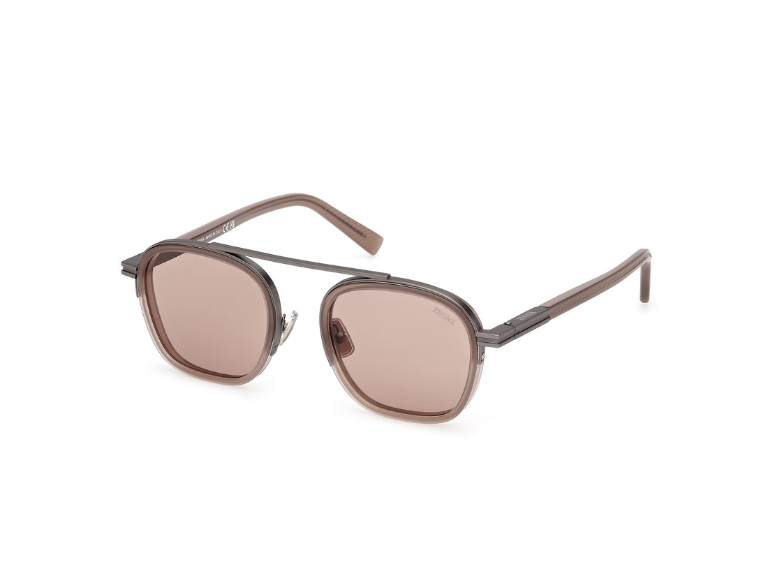 Sunčane naočale ermenegildo zegna ez0231 45e marron geometric masculino veličina 51mm - Glavni prikaz