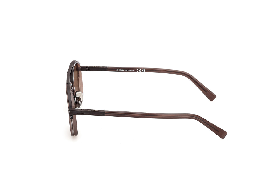 Gafas de sol ermenegildo zegna ez0231 48e marron geometric masculino talla 51mm - Vista de detalle