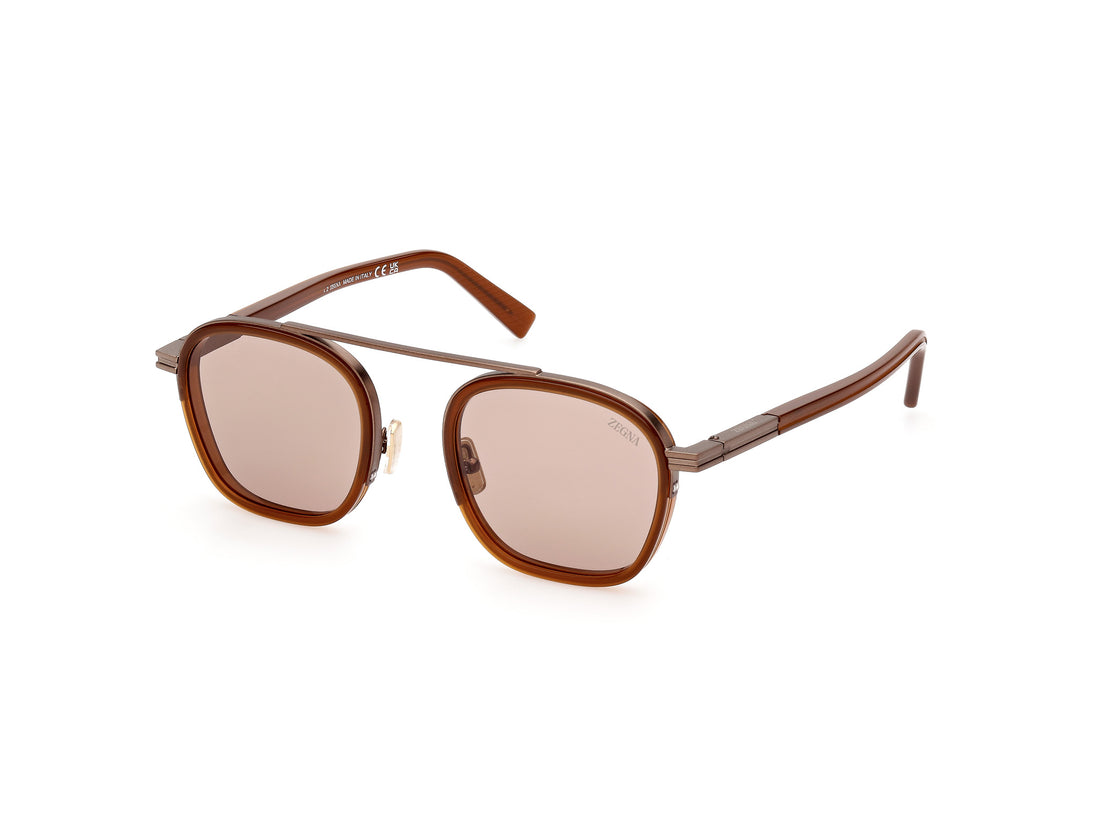 Lunettes de soleil ermenegildo zegna ez0231 48j marron masculino taille 51mm - Vue principale