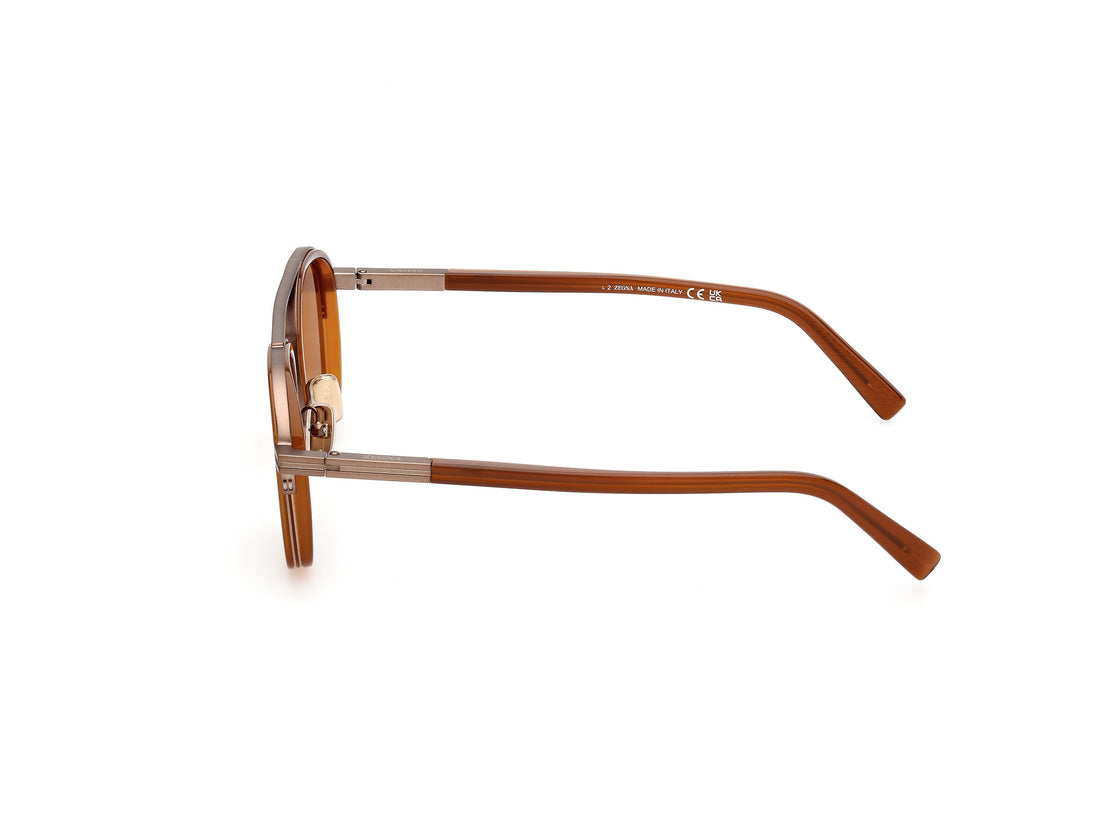 Lunettes de soleil ermenegildo zegna ez0231 48j marron masculino taille 51mm - Vue détaillée