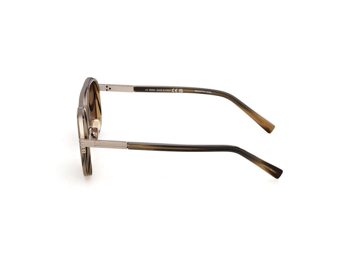 Sonnenbrillen ermenegildo zegna ez0231 51a beige geometric masculino größe 51mm - Detailansicht