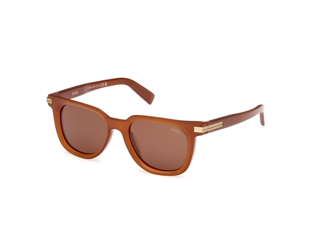 Óculos de sol ermenegildo zegna ez0248 45e marron geometric masculino tamanho 50mm - Vista principal