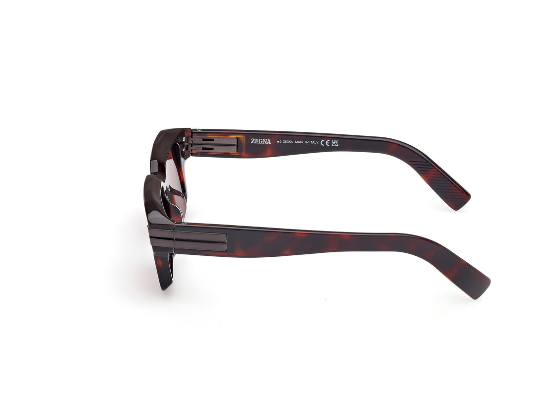 Óculos de sol ermenegildo zegna ez0255 54s havana rectangular masculino tamanho 51mm - Vista de detalhe