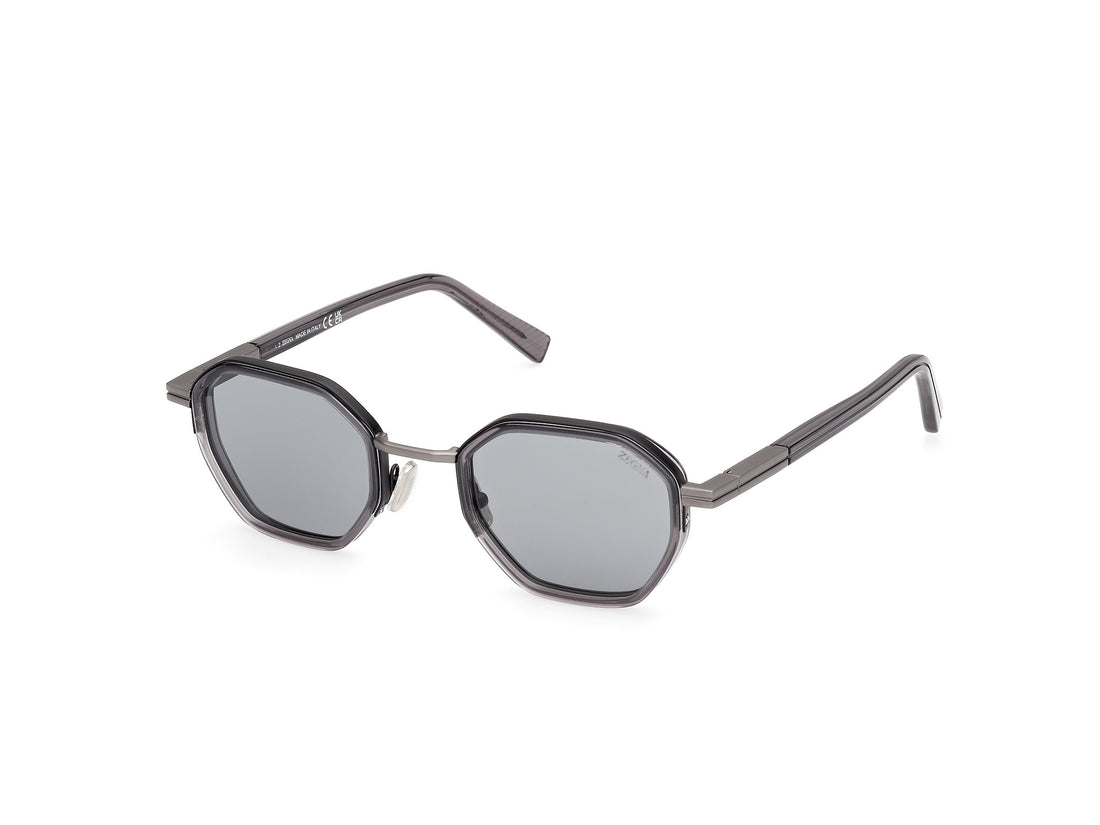 Óculos de sol ermenegildo zegna ez0259 20a gris geometric masculino tamanho 50mm - Vista principal