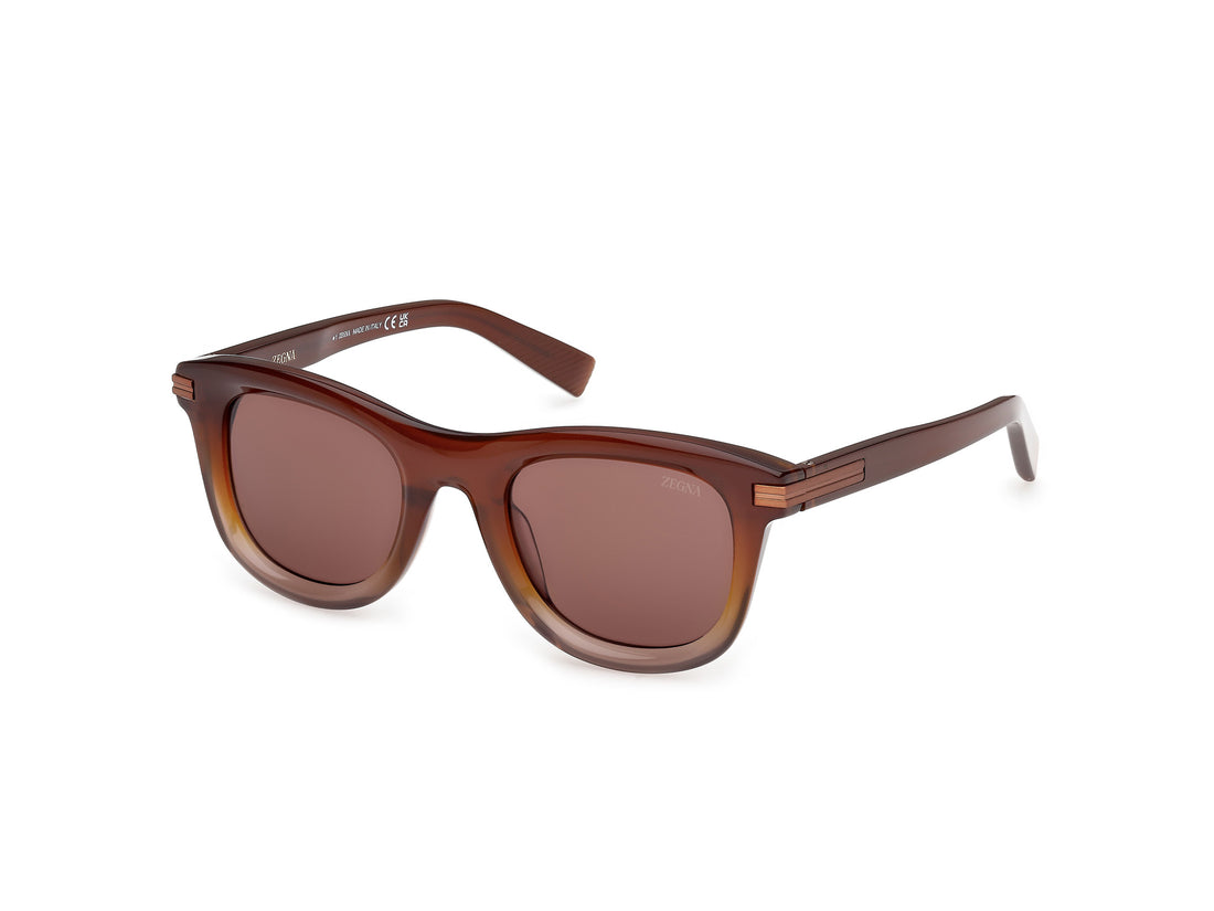 Sunglasses ermenegildo zegna ez0269 50e marron geometric masculino size 50mm - Main view