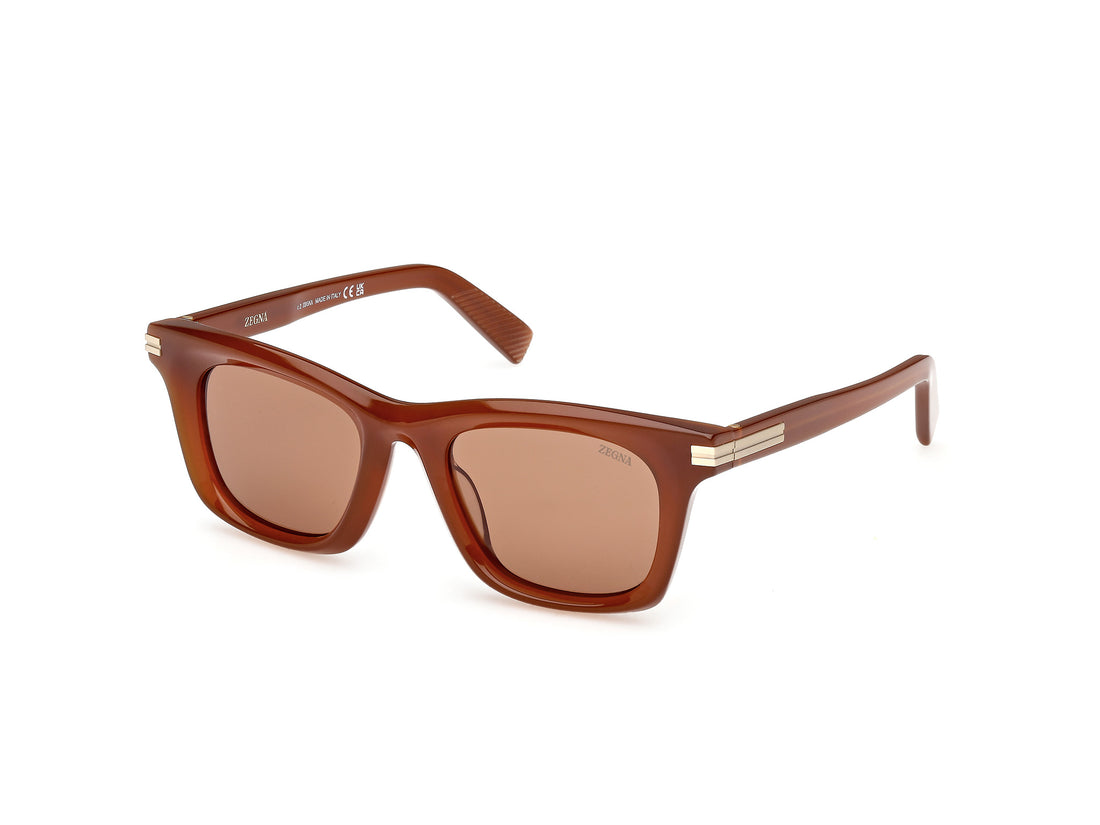 Sunglasses ermenegildo zegna ez0270 45e marron round masculino size 52mm - Main view