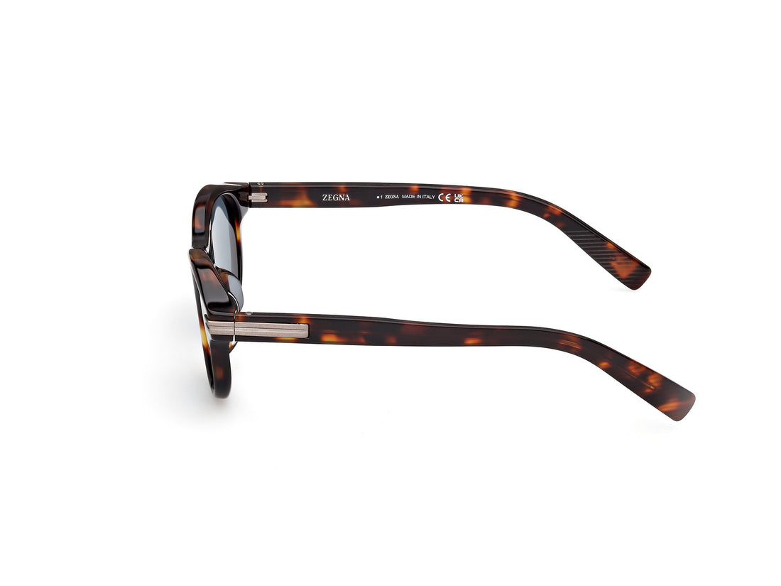 Sunglasses ermenegildo zegna ez0271 52v havana round masculino size 48mm - Detailed view