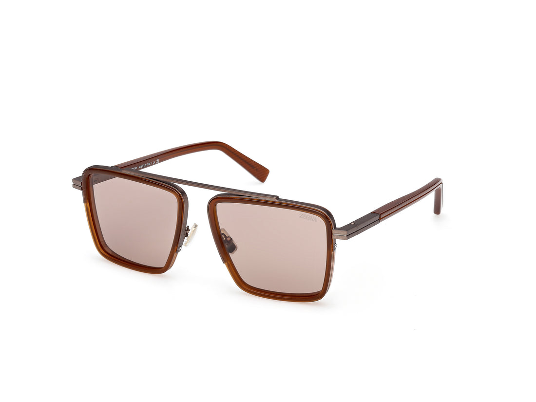 Sunglasses ermenegildo zegna ez0272 48j marron navigator masculino size 57mm - Main view