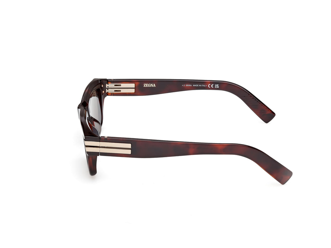 Óculos de sol ermenegildo zegna ez0282 54n havana rectangular masculino tamanho 56mm - Vista de detalhe