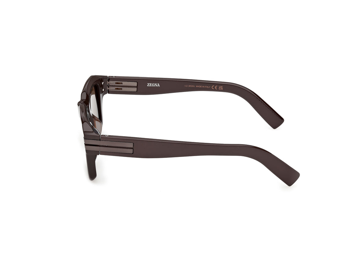 Óculos de sol ermenegildo zegna ez0283 48e marron square masculino tamanho 48mm - Vista de detalhe