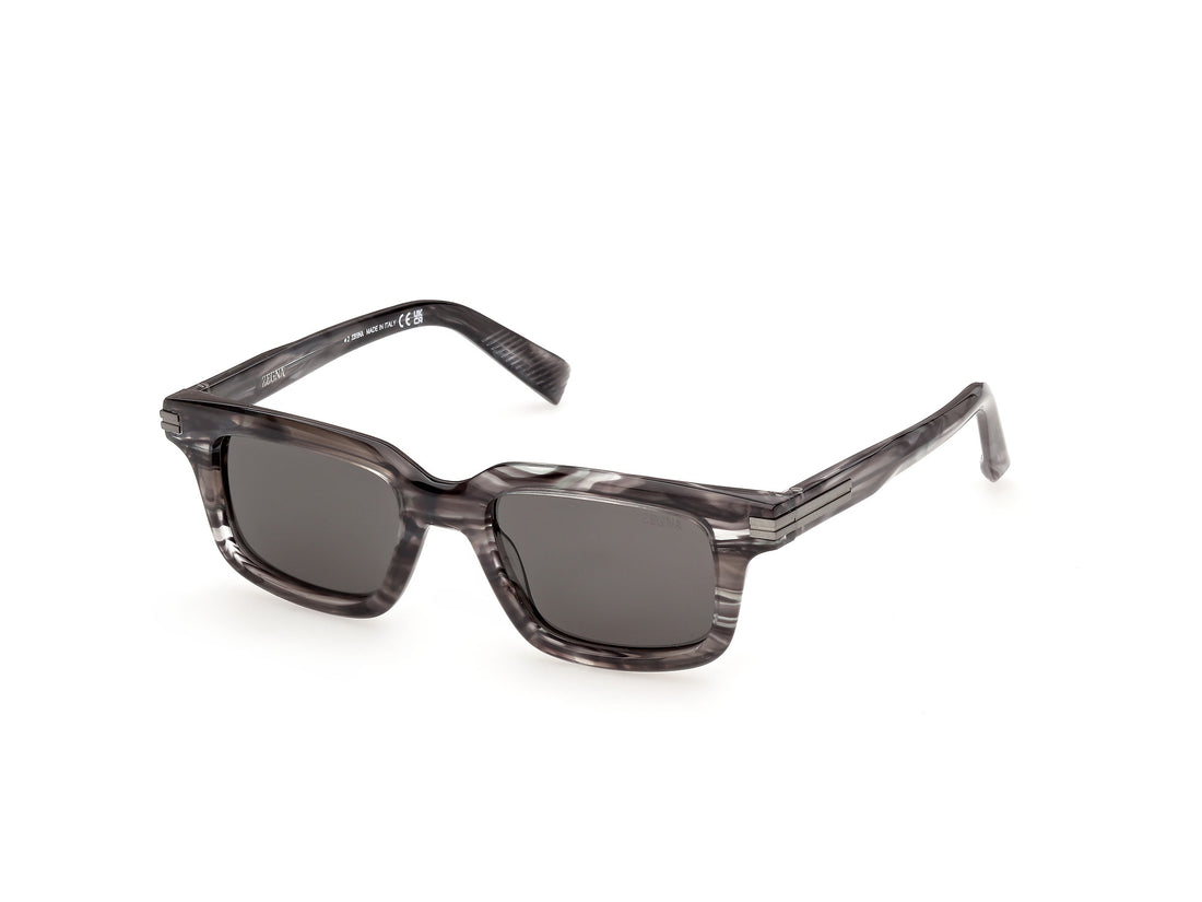 Lunettes de soleil ermenegildo zegna ez0312 08a plateado rectangular masculino taille 52mm - Vue principale