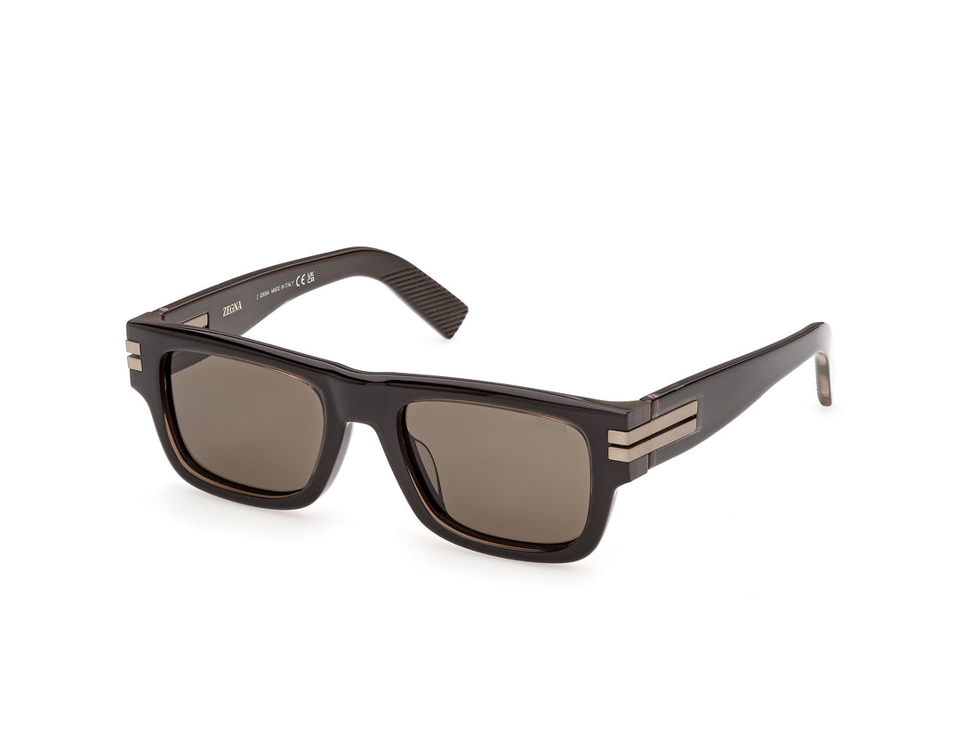 Lunettes de soleil ermenegildo zegna ez0317 50n marron rectangular masculino taille 53mm - Vue principale