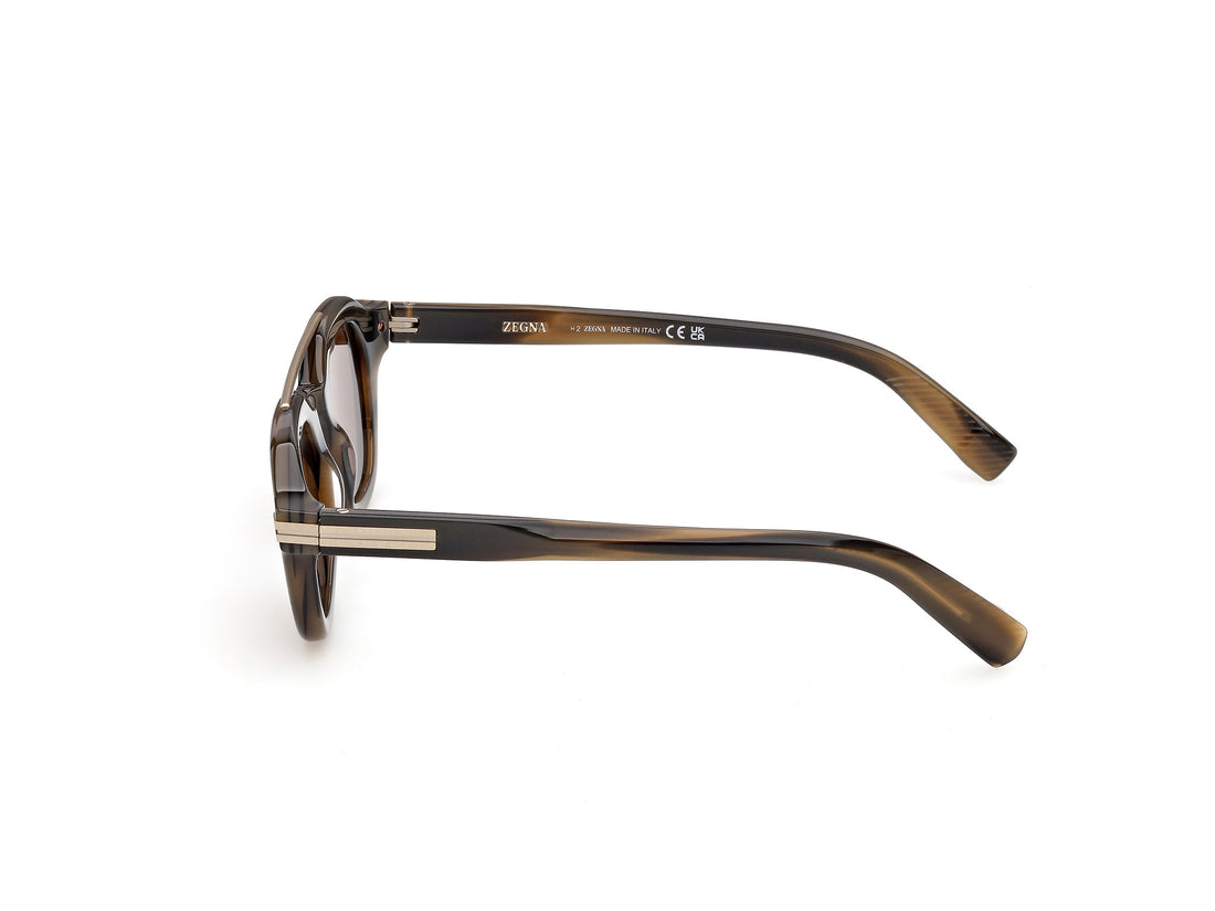 Lunettes de soleil ermenegildo zegna ez0319 51e beige geometric masculino taille 46mm - Vue détaillée