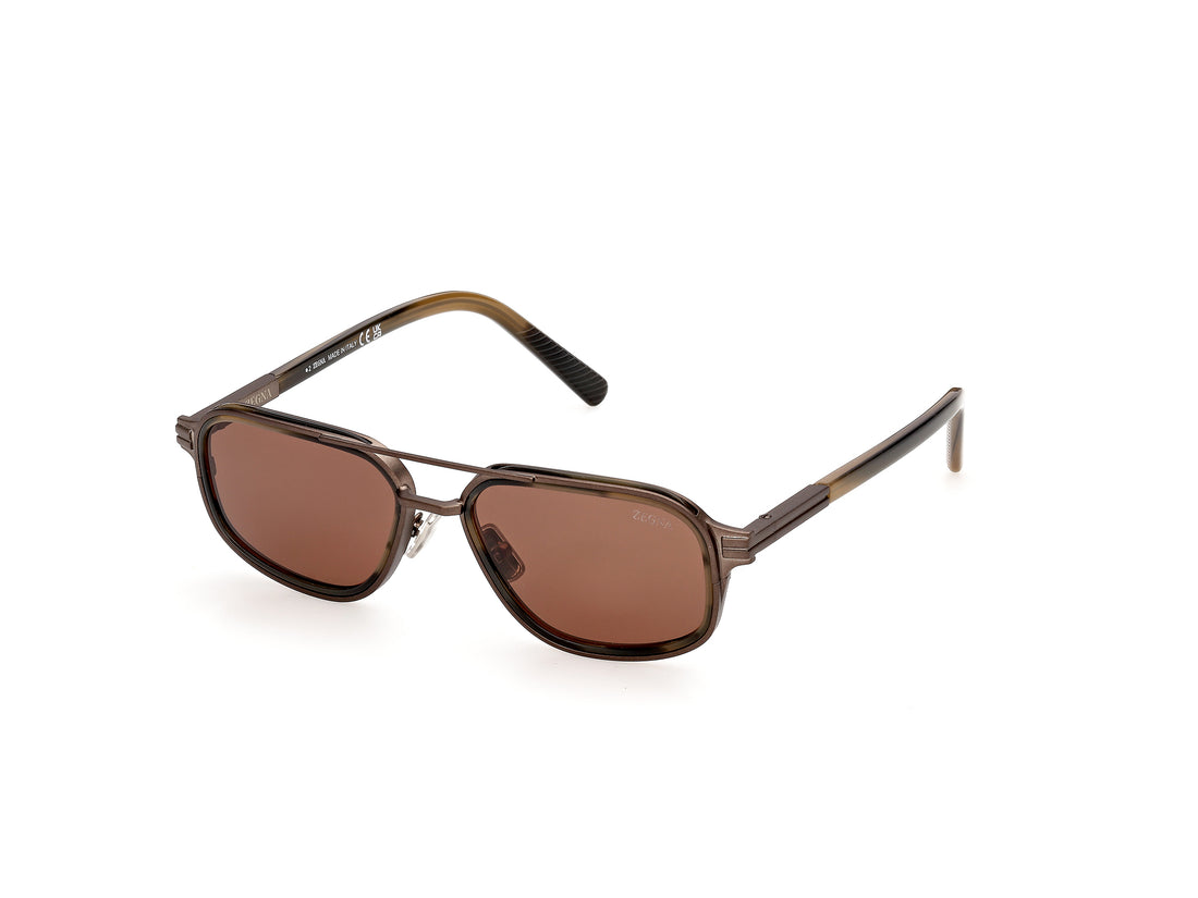 Lunettes de soleil ermenegildo zegna ez0320 51e beige navigator masculino taille 53mm - Vue détaillée