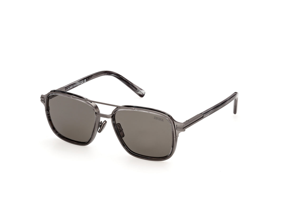 Lunettes de soleil ermenegildo zegna ez0321 08d plateado navigator masculino taille 55mm - Vue détaillée