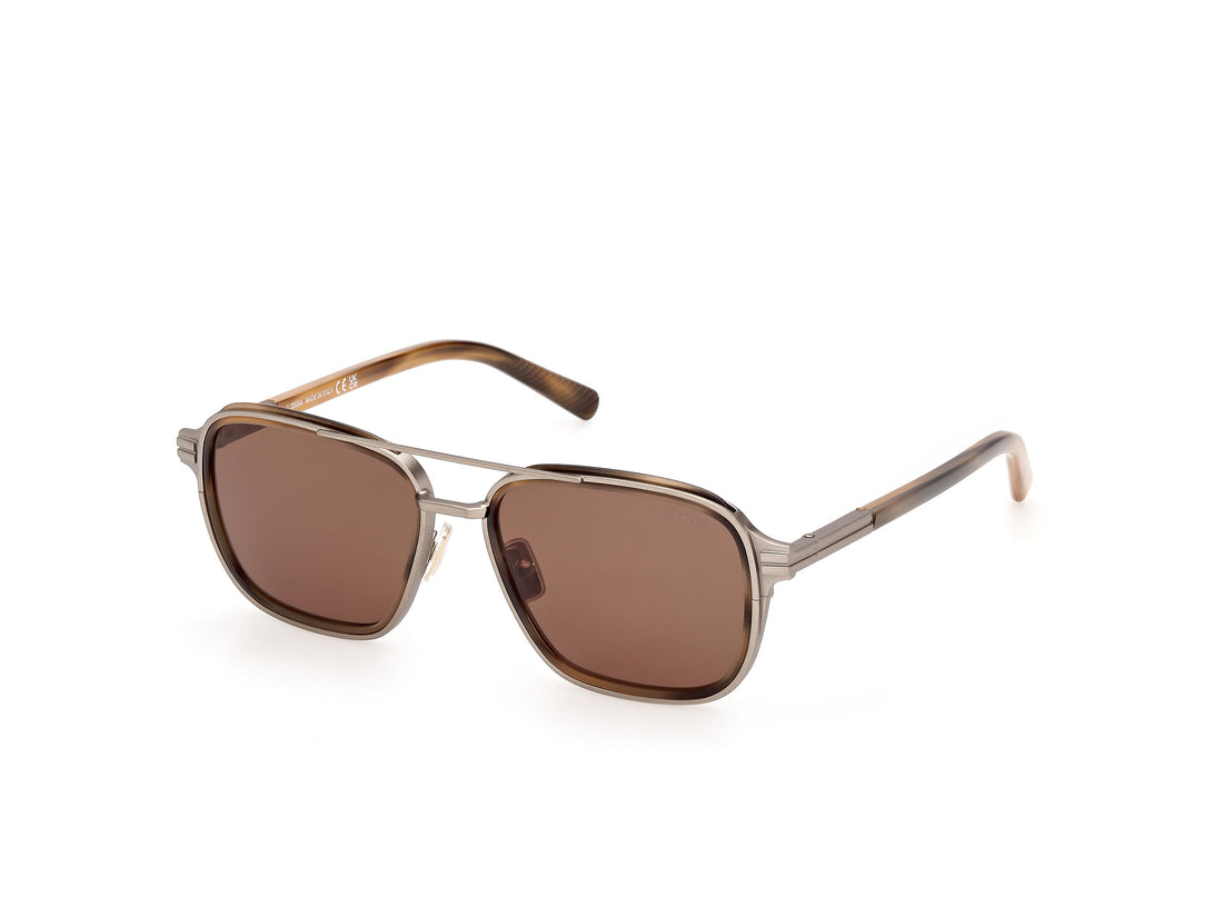 Lunettes de soleil ermenegildo zegna ez0321 50e marron navigator masculino taille 55mm - Vue principale