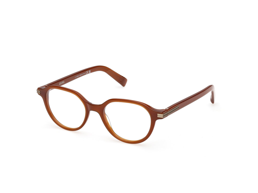 Óculos graduados ermenegildo zegna ez5329 045 marron geometric masculino tamanho 50mm - Vista principal