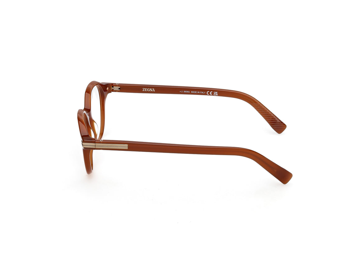 Óculos graduados ermenegildo zegna ez5329 045 marron geometric masculino tamanho 50mm - Vista de detalhe