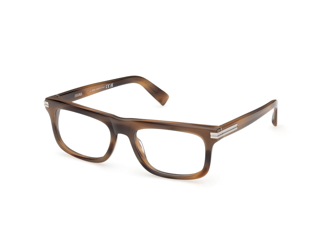Óculos graduados ermenegildo zegna ez5343 052 havana rectangular masculino tamanho 56mm - Vista principal