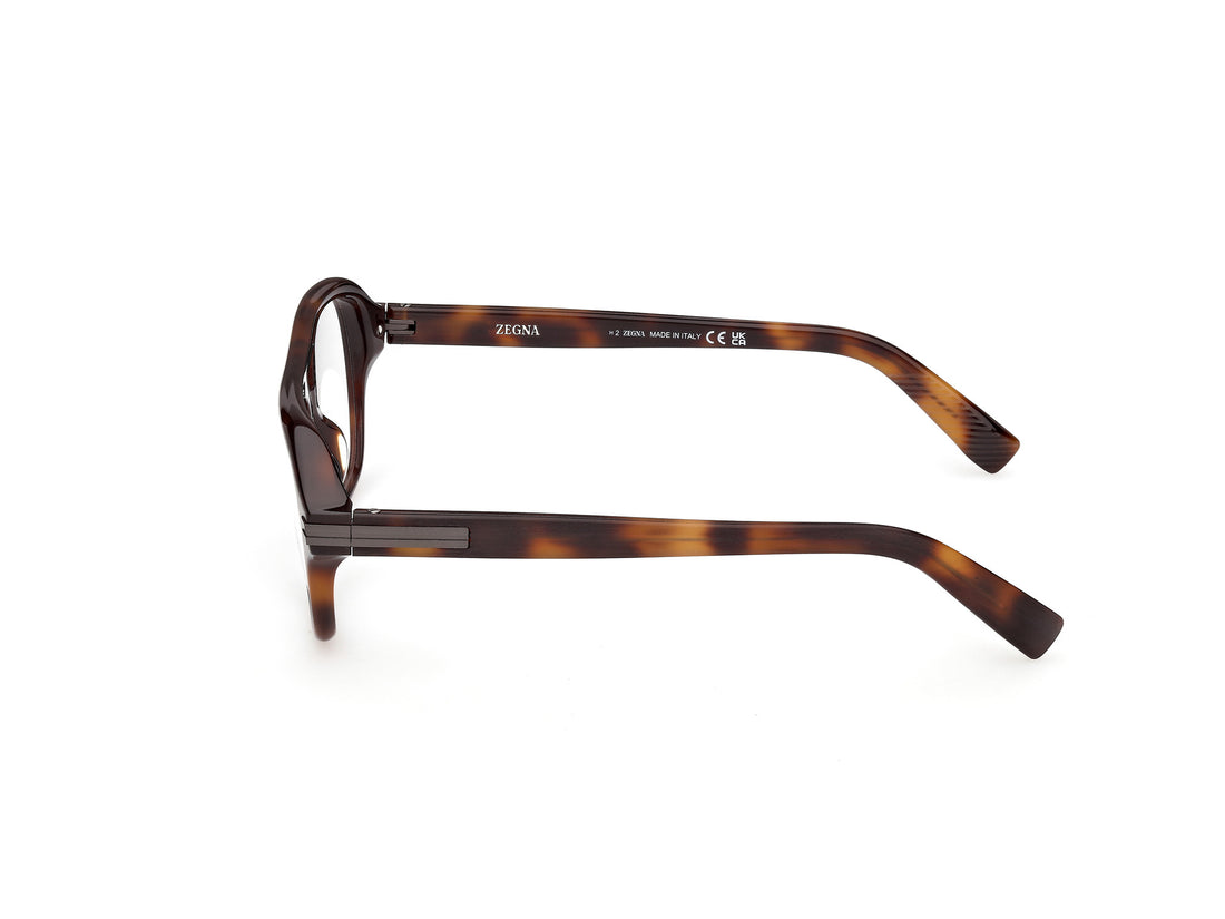 Óculos graduados ermenegildo zegna ez5344 052 havana geometric masculino tamanho 52mm - Vista de detalhe