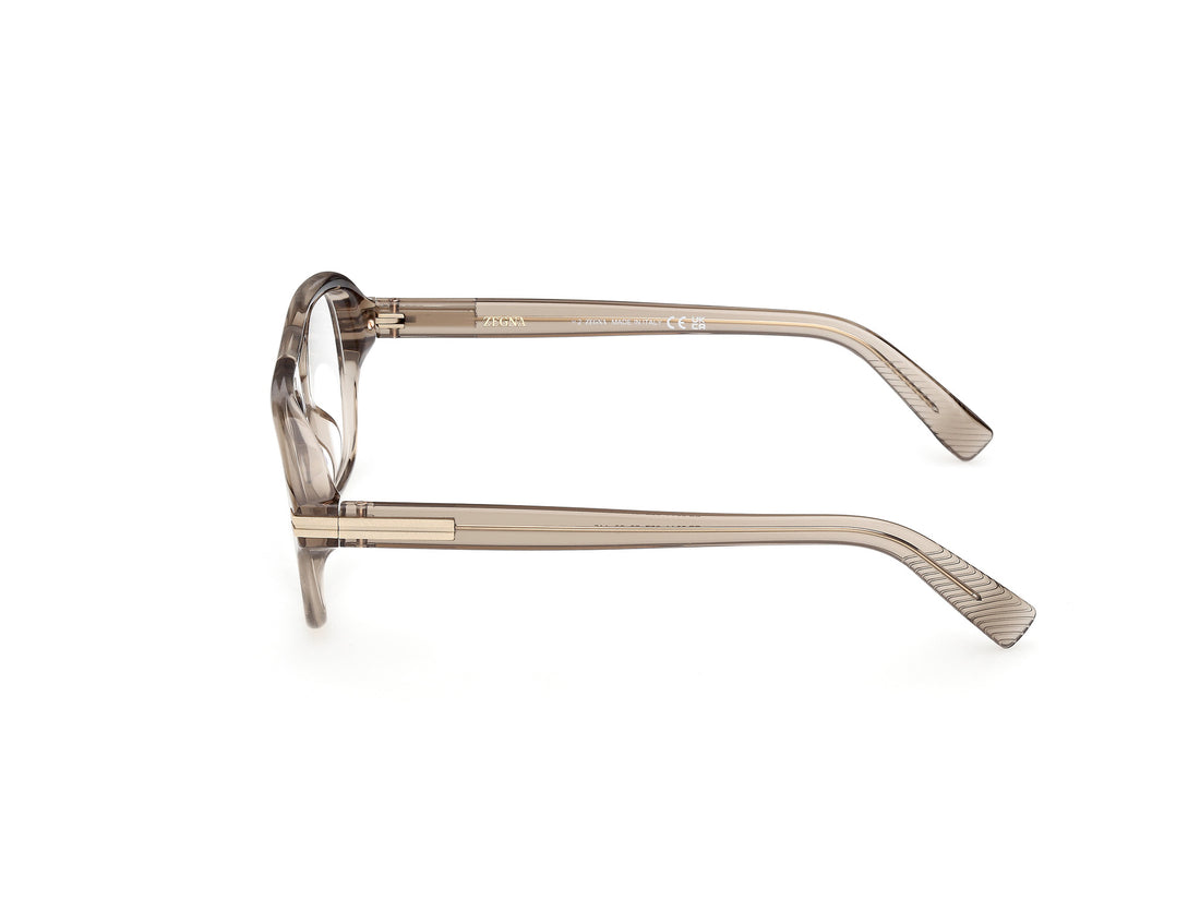 Óculos graduados ermenegildo zegna ez5344 057 beige geometric masculino tamanho 52mm - Vista de detalhe